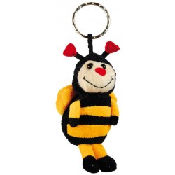 Porte clé abeille en peluche
