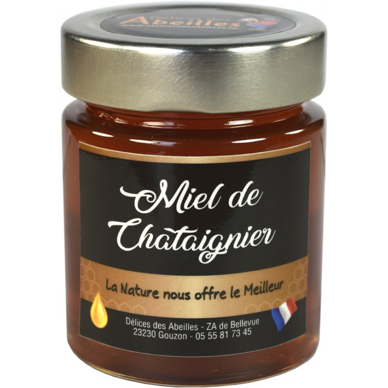 Miel de Châtaignier 200g - Délices des Abeilles : miels et nougats en Creuse