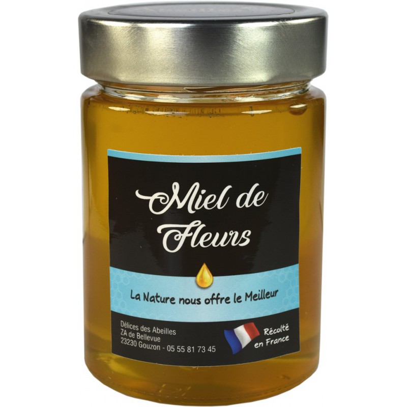 Miel de Fleurs 400g - Délices des Abeilles : miels et nougats en Creuse